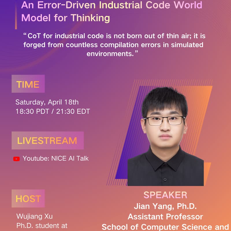 Cover Image for An Error-Driven Industrial Code World Model for Thinking