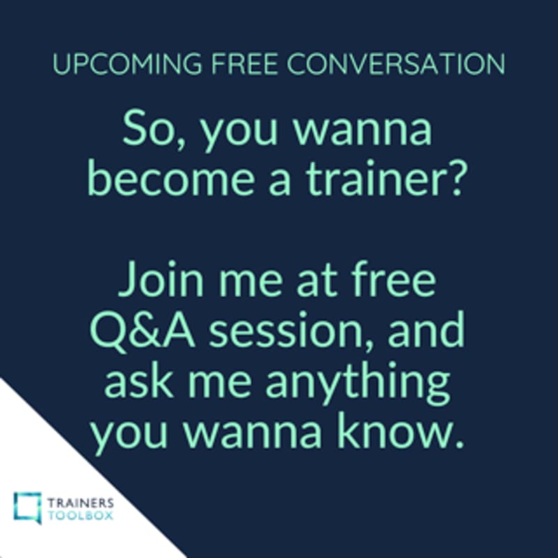 Cover Image for Wanna become a trainer/facilitator? (free) Q&A session