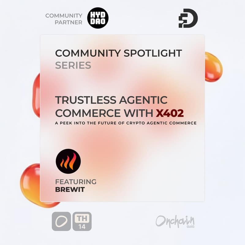 Cover Image for Townhall 14 : Trustless Crypto Agentic Commerce w X402