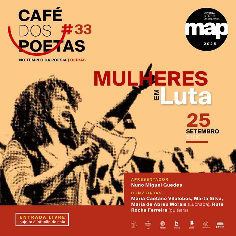 Cover Image for Café dos Poetas "Mulheres em Luta" com Maria Caetano Vilalobos, Marta Silva, Maria de Abreu Morais e Rute Rocha