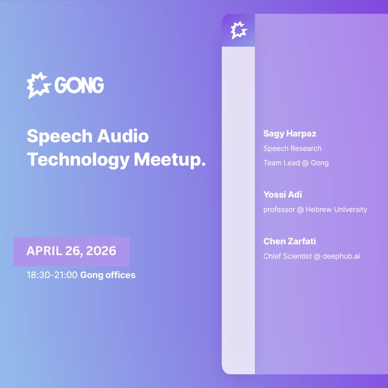 Cover Image for Speech Audio Technology Meetup @Gong