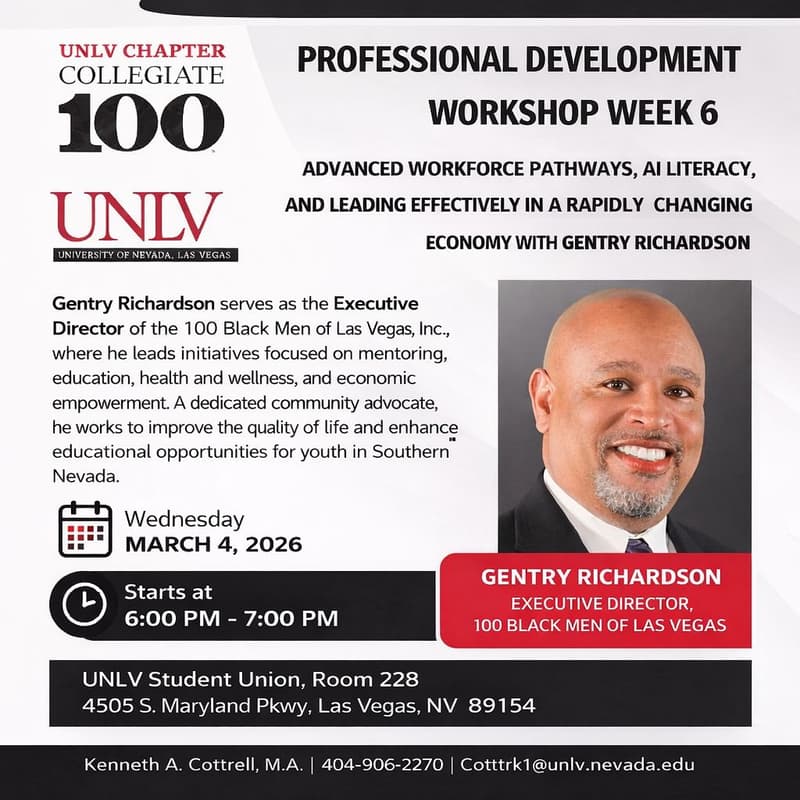 Cover Image for UNLV Collegiate 100 Professional Development Workshop - Week 6: Gentry Richardson
