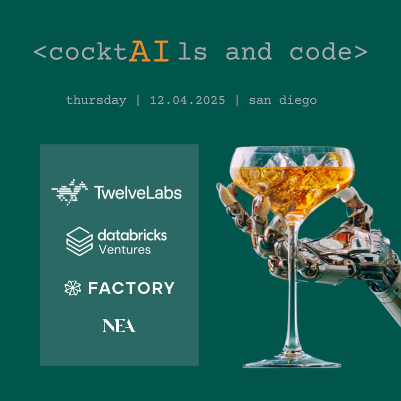 Cover Image for NeurIPS Cocktails and Code with Databricks, Factory, TwelveLabs and NEA