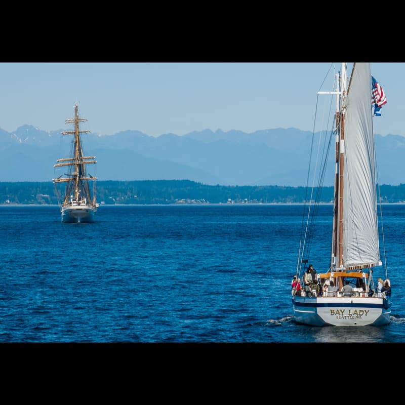 Cover Image for Parade of Sail to escort Statsraad Lehmkuhl aboard Seattle's Tall Ship