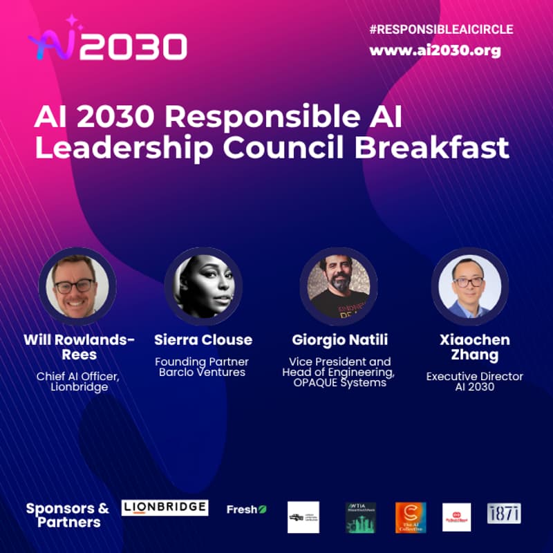 Cover Image for No. 38 AI 2030 Responsible AI Leadership Council Breakfast – Preparing the Future AI Workforce