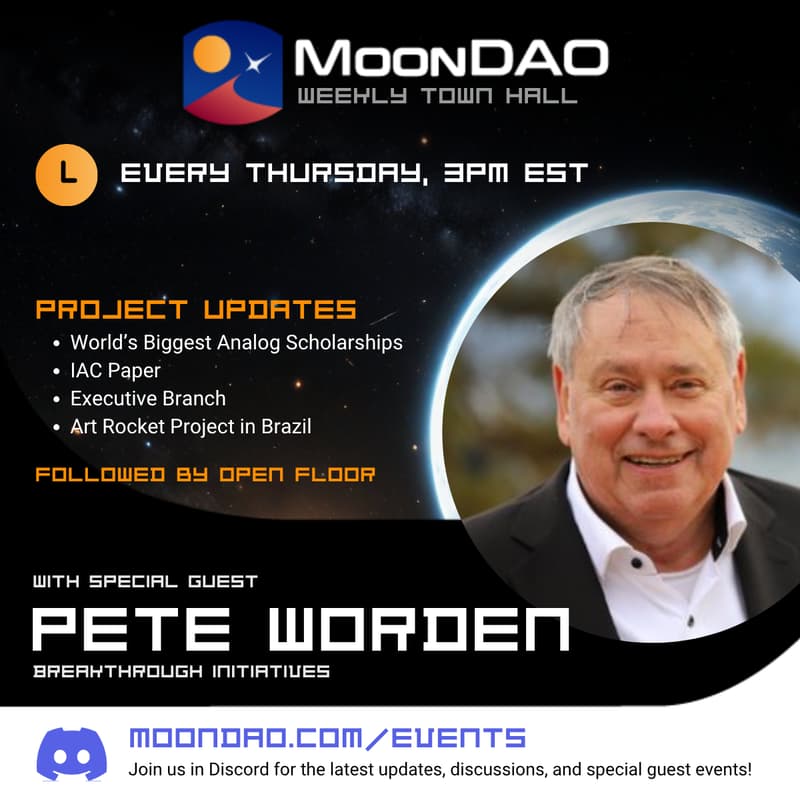 Cover Image for Pete Worden | MoonDAO Town Hall