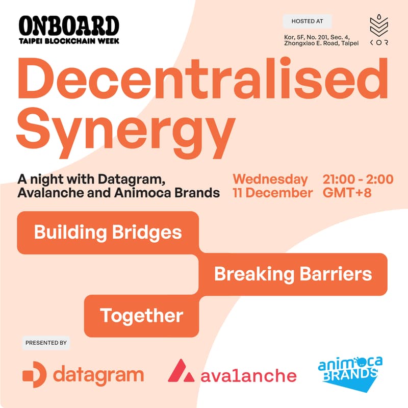 Cover Image for Decentralized Synergy: A Night with datagram, Avalanche and Animoca Brands - Building Bridges, Breaking Barriers, Together