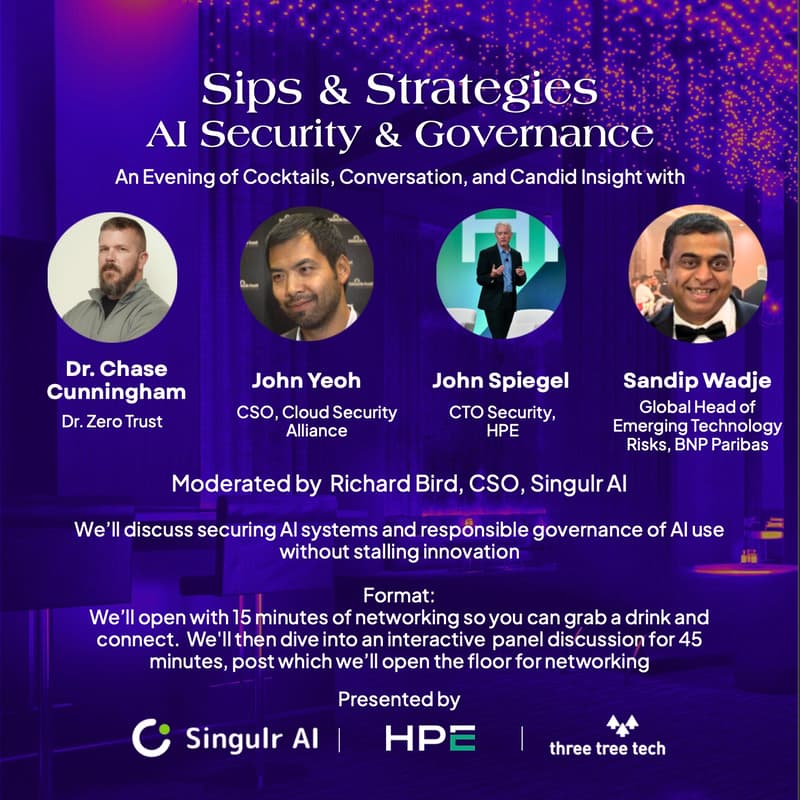 Cover Image for Sips and Strategies: AI Security & Governance. Black Hat USA 2025