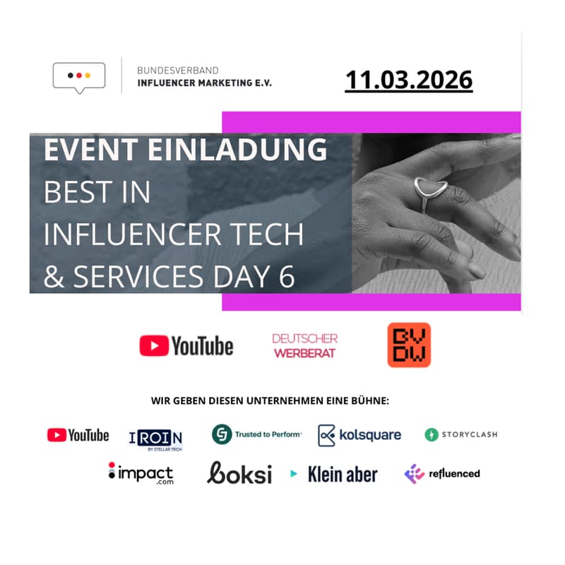 Cover Image for Event: Best in Influencer Marketing Tech & Services Day 6
