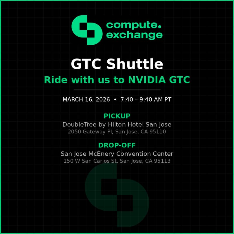 Cover Image for Compute Exchange GTC Shuttle — Ride with Us to NVIDIA GTC