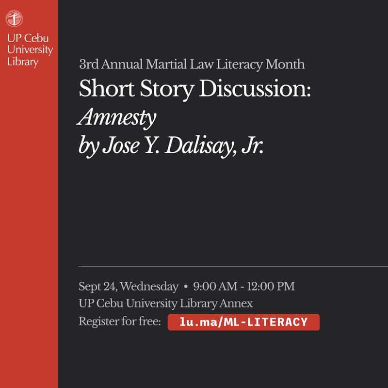 Cover Image for Short Story Discussion: Amnesty by Jose Y. Dalisay, Jr.