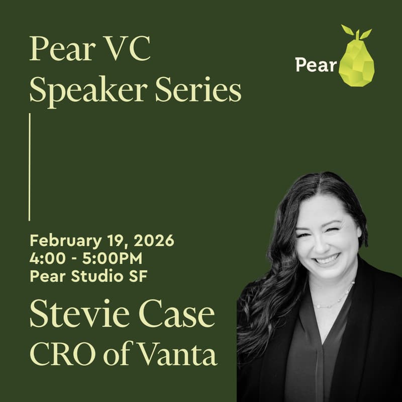 Cover Image for Pear VC Speaker Series: Stevie Case, CRO of Vanta