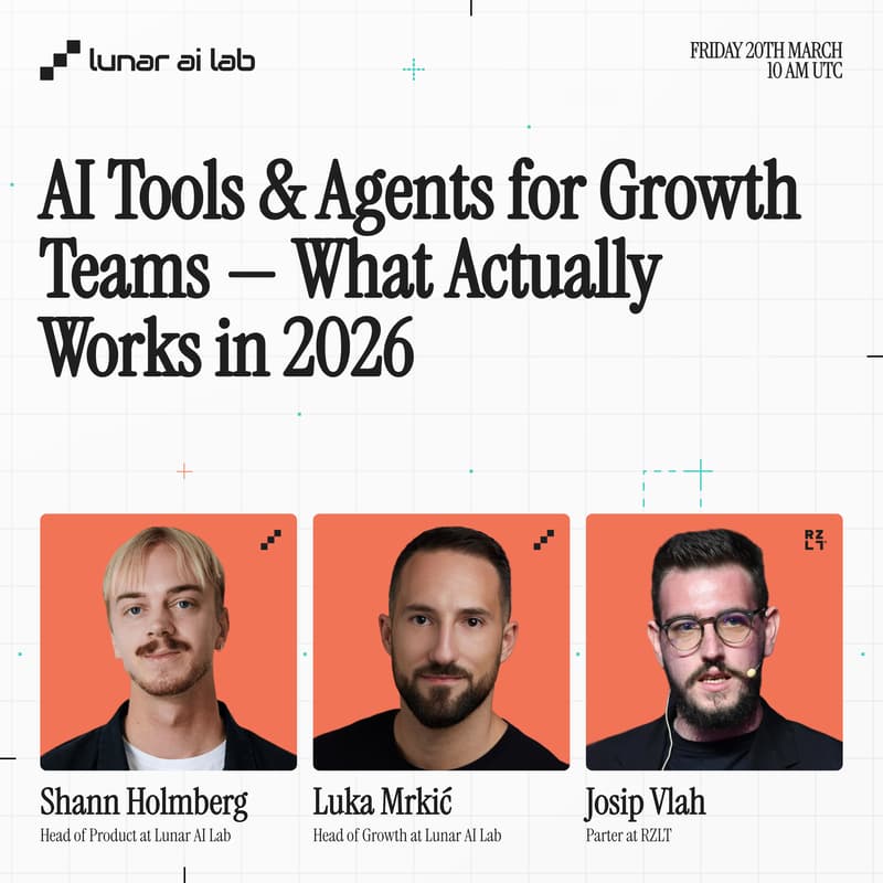 Cover Image for WEBINAR: AI Tools & Agents for Growth Teams - What Actually Works in 2026