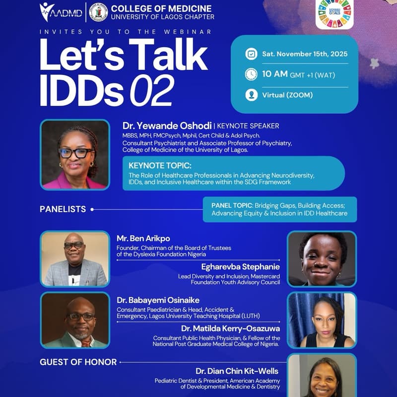 Cover Image for Let's Talk IDDs 02: Healthcare, Advocacy, Neurodiversity Inclusion and The SDGs