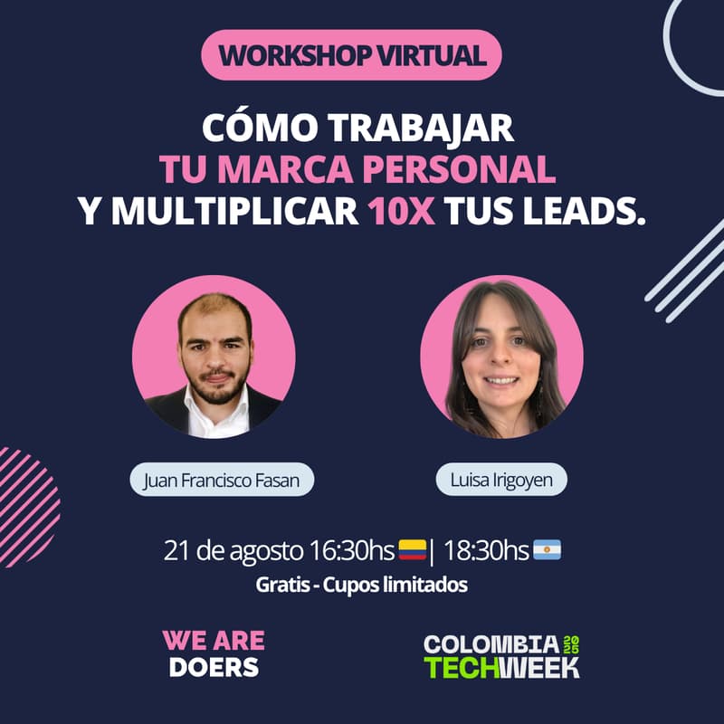 Cover Image for Workshop: Cómo Multiplicar 10X tus leads trabajando tu Marca Personal By We are Doers