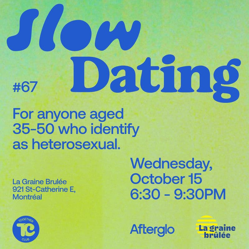 Cover Image for Slow Dating #67 (Hetero 35-50) 💛