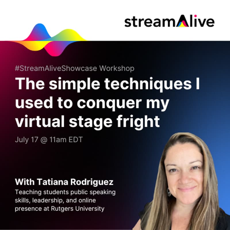 Cover Image for Simple techniques to conquering your virtual stage fright
