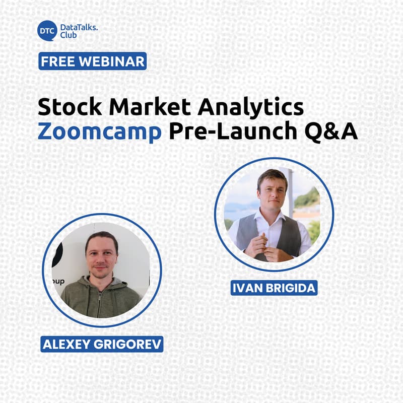 Cover Image for Stock Market Analytics Zoomcamp Pre-Launch Q&A