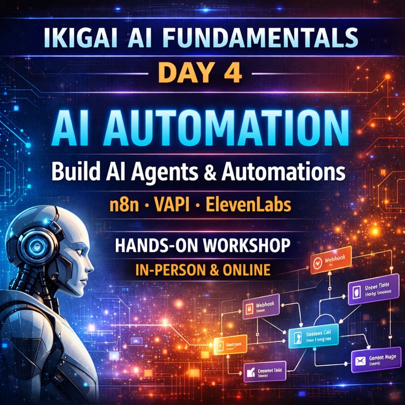 Cover Image for Ikigai AI - Day 4: How to automate manual work with n8n + VAPI + ElevenLabs. (Modern Workflow Automation + Voice Agents)
