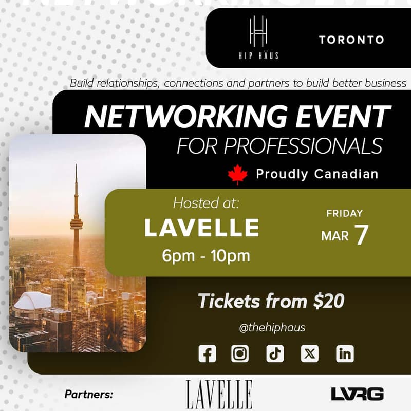 Cover Image for Networking Event for Professionals by The Hip Haus - Mar 7th