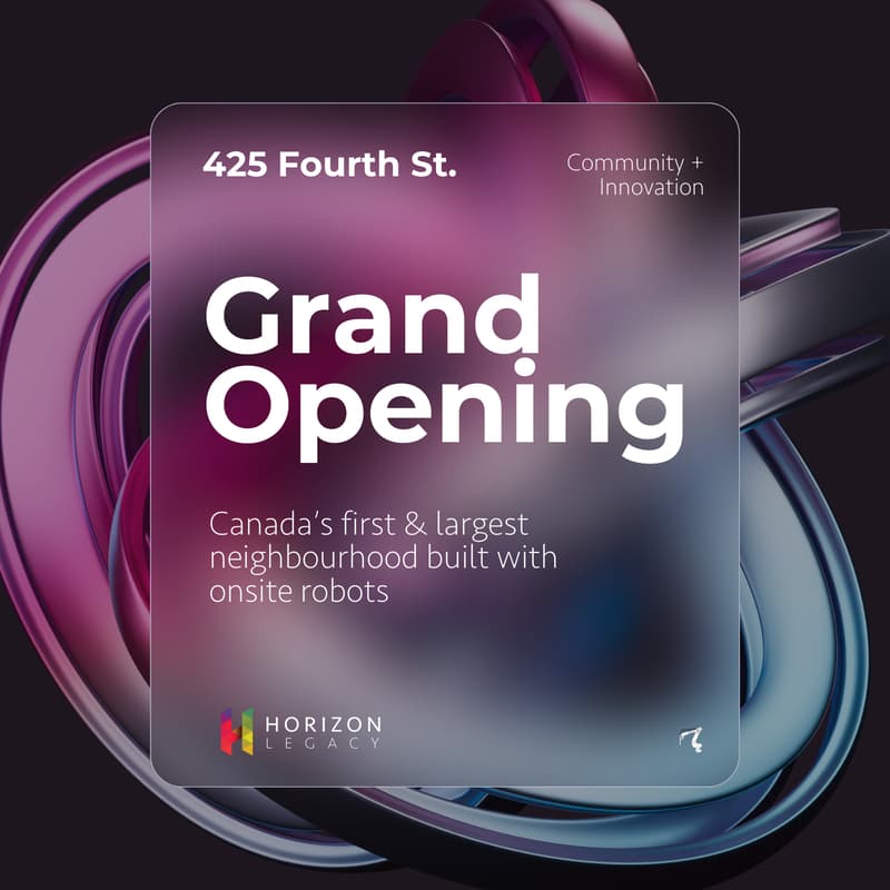 Cover Image for Grand Opening: Canada's First and Largest Neighbourhood Built with Onsite Robotics