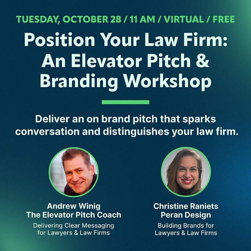 Cover Image for Position Your Law Firm: An Elevator Pitch & Branding Workshop