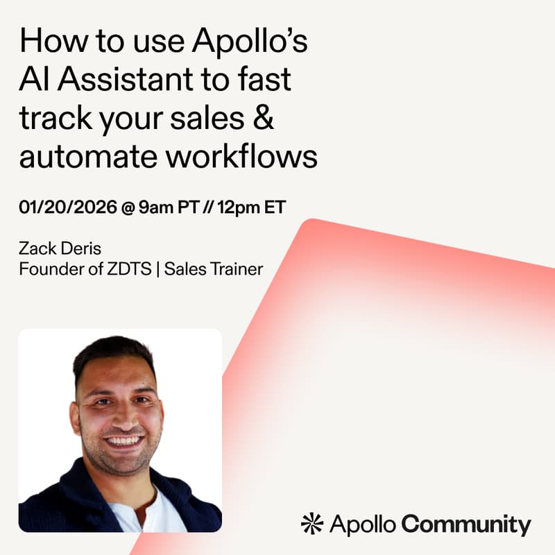 Cover Image for Apollo’s AI Assistant Workshop: Fast Track Your Sales & Automate Workflows