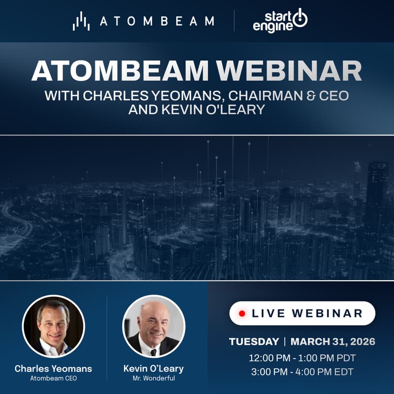 Cover Image for Atombeam Webinar with Charles Yeomans, Chairman & CEO and Kevin O'Leary