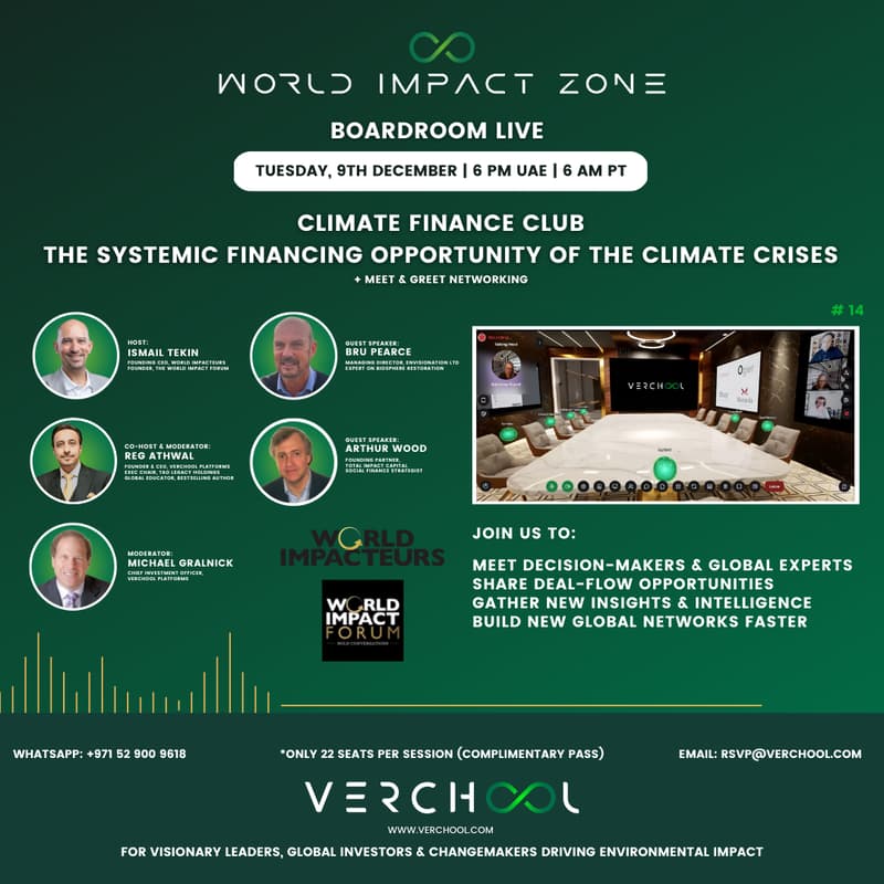 Cover Image for World Impact Zone - Boardroom Live # 14 | The Systemic Financing Opportunity of the Climate Crisis