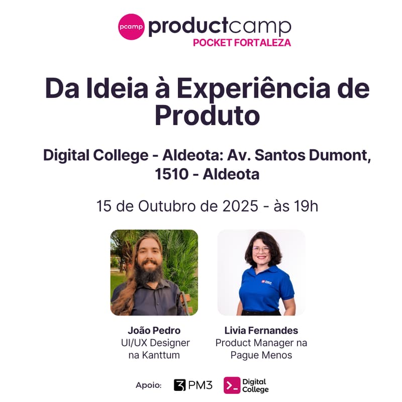Cover Image for Product Camp Pocket Fortaleza #5: Da Ideia à Experiência de Produto