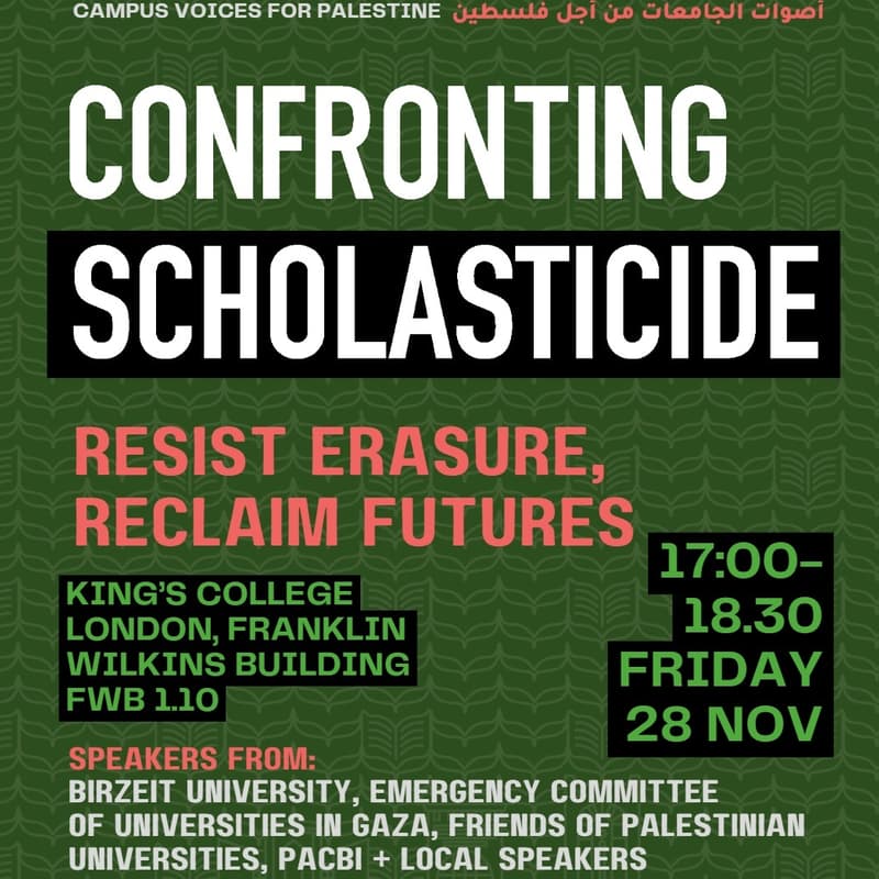 Cover Image for KCL hosts Campus Voices for Palestine 2025