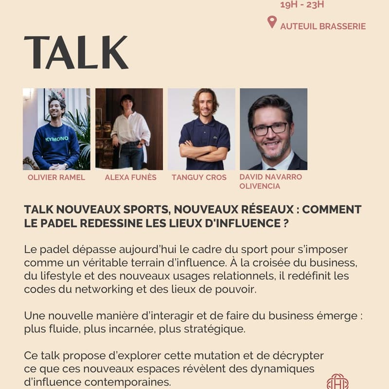 Cover Image for higHER Society - Talk Nouveaux sports, nouveaux réseaux : comment le padel redessine les lieux d'influence ?
