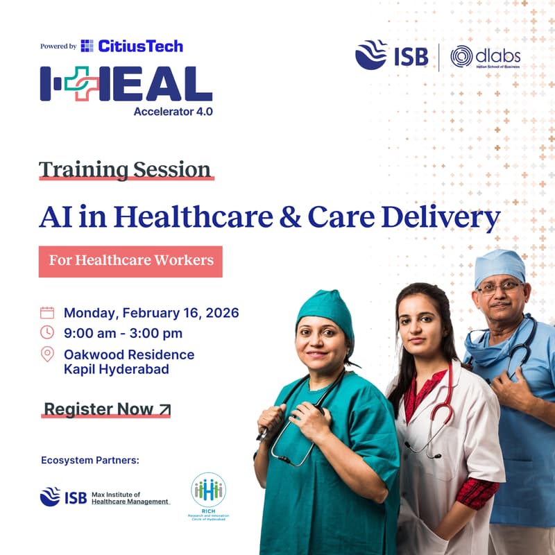 Cover Image for Training Session: AI in Healthcare and Care Delivery for Healthcare Workers - Hyderabad
