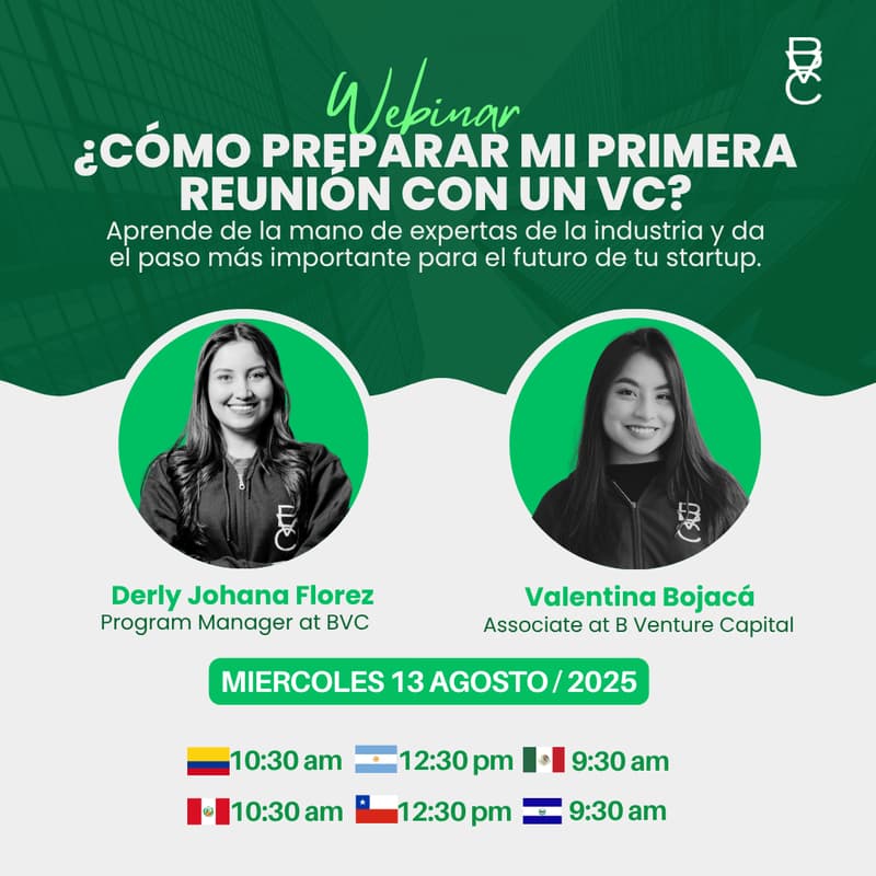 Cover Image for Webinar gratuito: ¿Cómo preparar mi primera reunión con un VC?