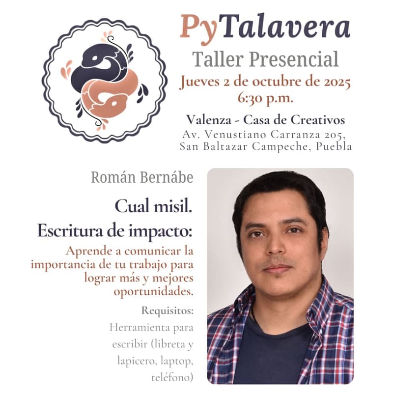 Cover Image for Python Charlas en Puebla + Networking