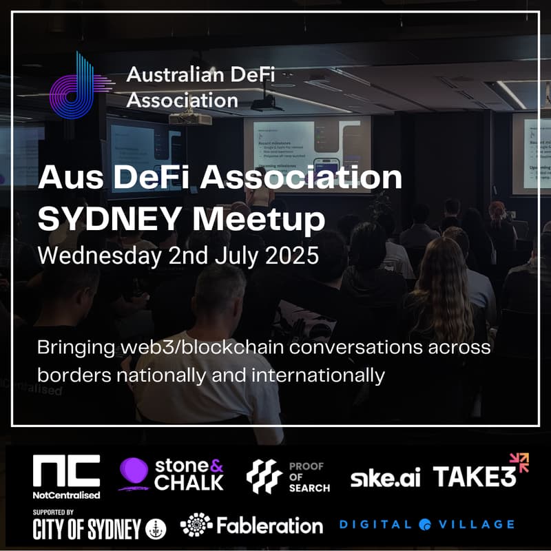 Cover Image for Aus DeFi Association (SYDNEY) - 2nd July 2025