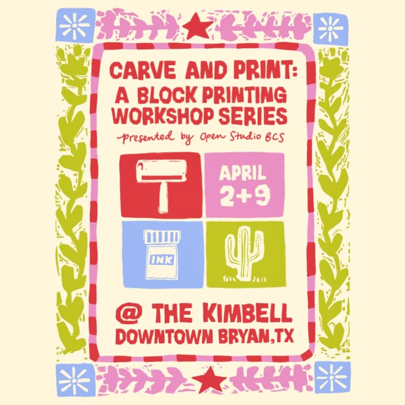 Cover Image for Carve & Print: A Block Printing Workshop Series (2 Nights!)
