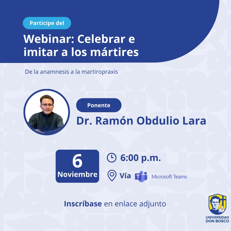 Cover Image for Webinar: Celebrar e imitar a los mártires. De la anamnesis a la martiropraxis