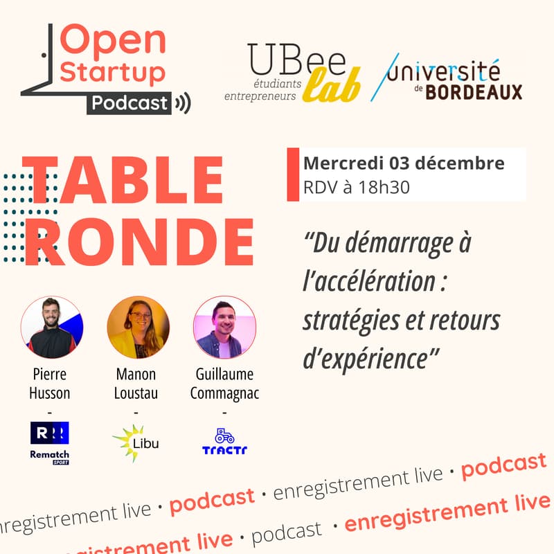 Cover Image for Table Ronde Open Startup 🎤 - Du démarrage à l’accélération : stratégies et retours d’expérience