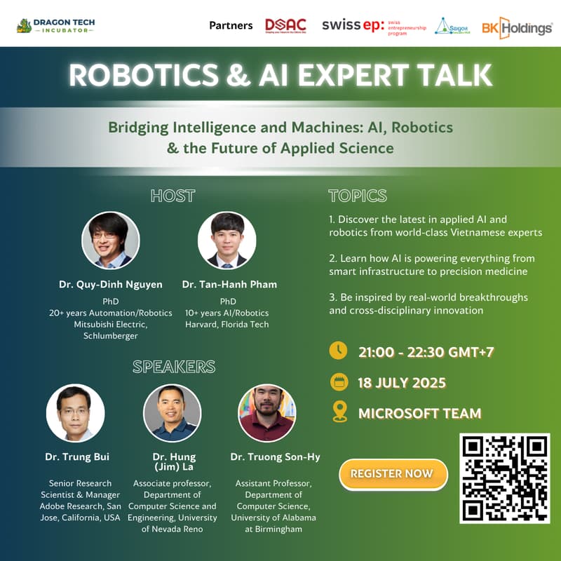 Cover Image for Robotics & AI Expert Talk - Bridging Intelligence and Machines: AI, Robotics & the Future of Applied Science
