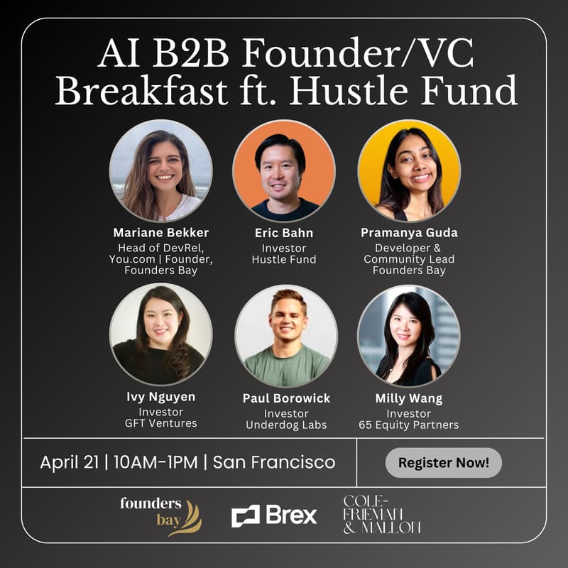 Cover Image for AI B2B Founder/VC Breakfast ft. Hustle Fund