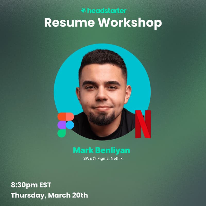 Cover Image for Resume Workshop with Mark Benliyan (Ex-Figma and Netflix)