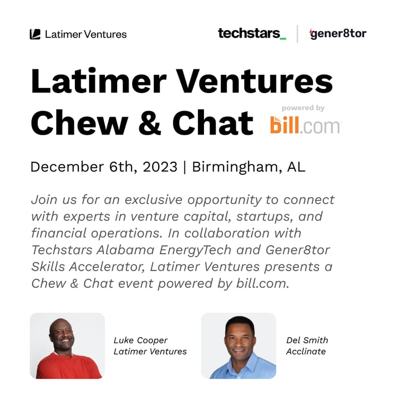 Cover Image for Latimer Ventures Chew & Chat powered by bill.com