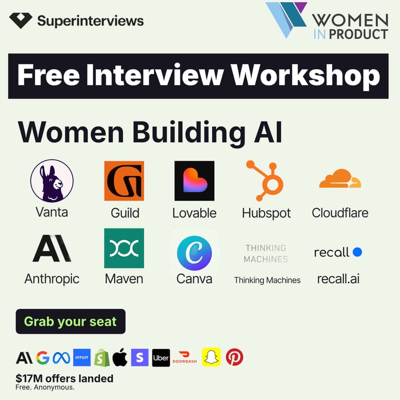 Cover Image for Women Building AI - Interview Playbook To Land AI PM Roles [FREE WORKSHOP]