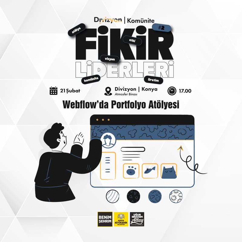 Cover Image for Divizyon Fikir Liderleri Serisi #2: Webflow’da Portfolyo Atölyesi