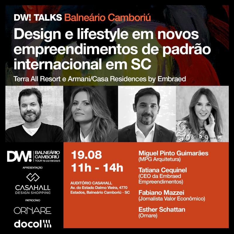 Cover Image for DW! TALKS BC 01 - 19/08 -  Design e lifestyle em novos empreendimentos de padrão internacional em SC