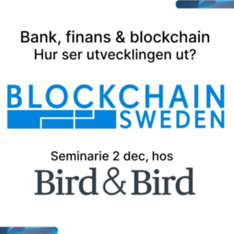 Cover Image for Seminarium: Bank, finans och blockchain - Hur ser utvecklingen ut?