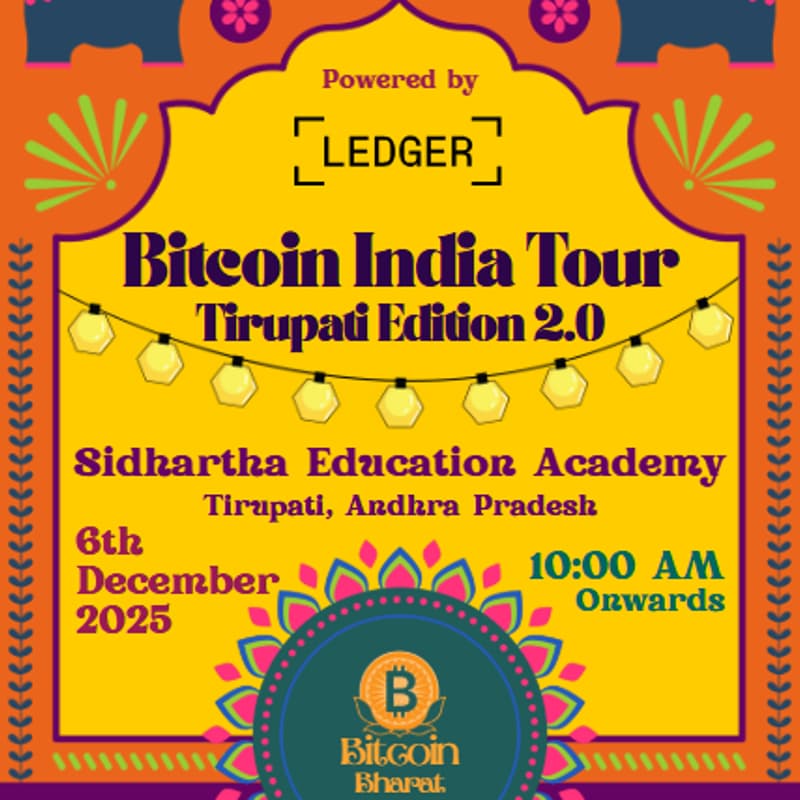 Cover Image for Bitcoin India Tour- Tirupati Edition 2.0