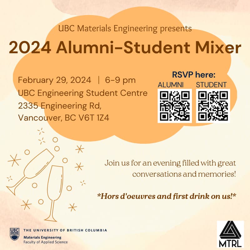 Cover Image for [Alumni] UBC Materials Engineering Alumni Mixer