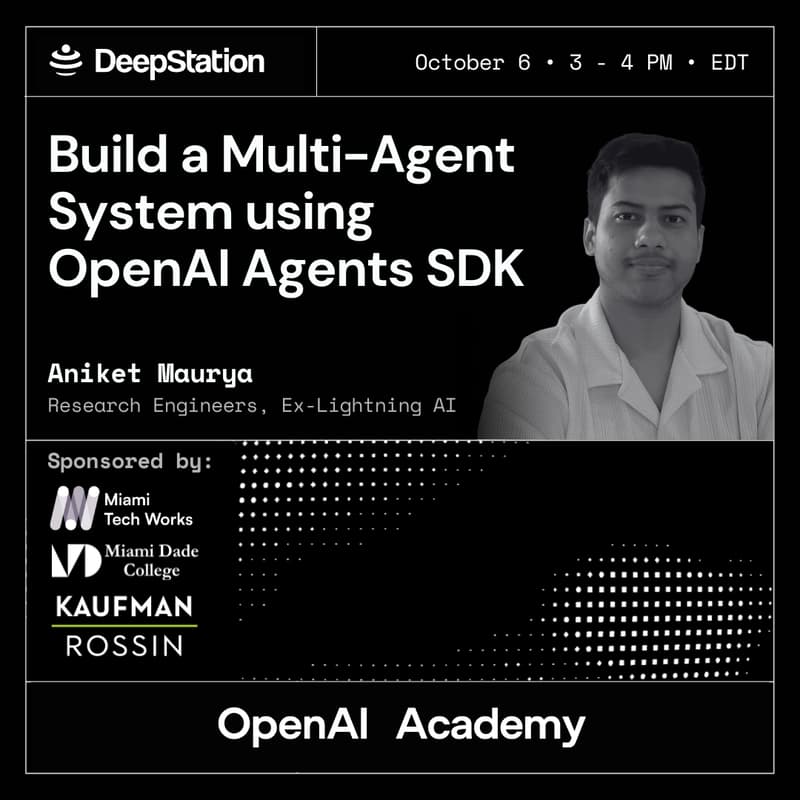 Cover Image for OpenAI Academy x DeepStation: Build a Multi-Agent System using OpenAI Agents SDK